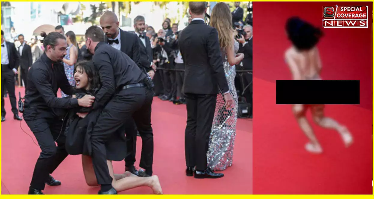 Cannes के रेड कार्पेट पर महिला ने सबको किया SHOCKED, कपड़े उतारकर चिल्लाई- Stop Raping Us Cannes के रेड कार्पेट पर महिला ने सबको किया SHOCKED, कपड़े उतारकर चिल्लाई- Stop Raping Us
