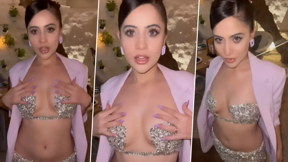 Urfi Javed Sexy Video: Urfi Javed ने फिर दिखाया Bold and Sexy अवतार, पहना सिल्वर कलर का फ्रंट ओपन क्रॉप टॉप, देखें वीडियो