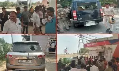 भीड़ ने थानाध्यक्ष के गाड़ी का सीसा तोड़ा, पुलिस कर्मियों ने भागकर जान बचाई