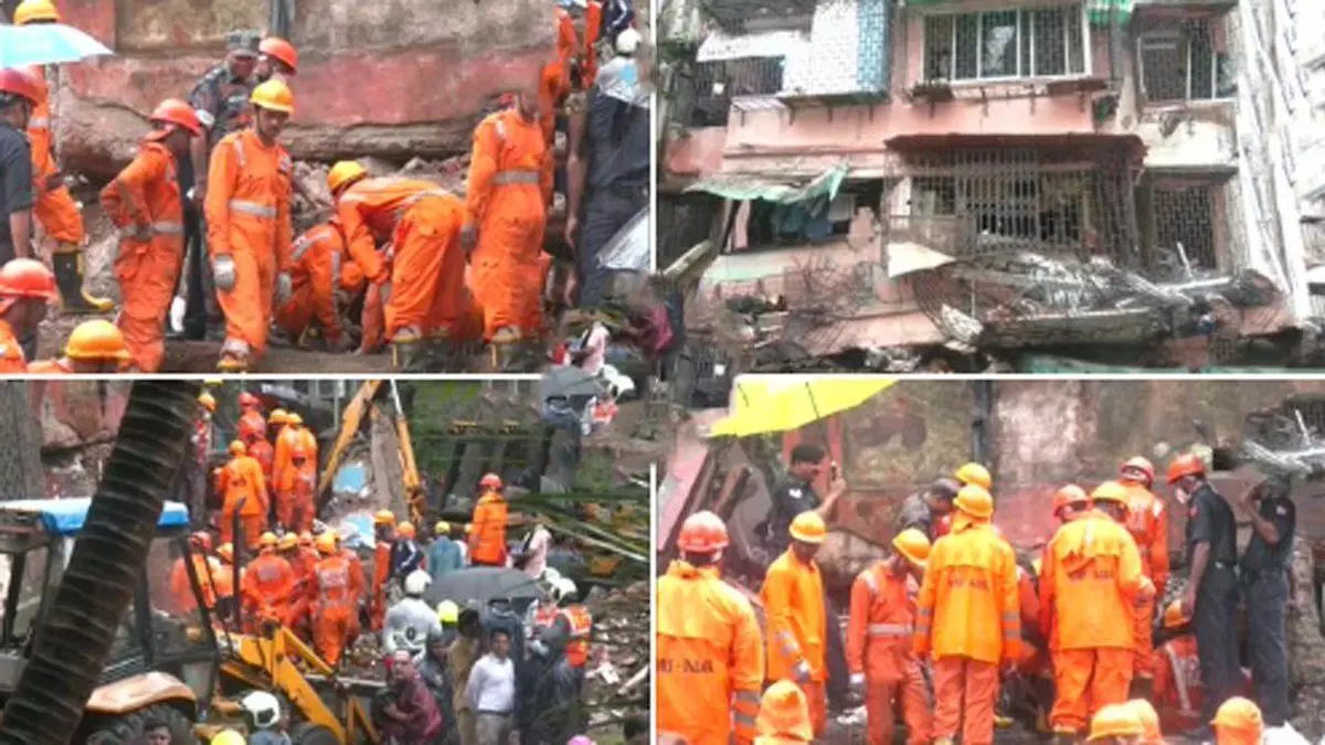 मुंबई में चार मंजिला इमारत ढही, एक की मौत, 3 लोगों की हालत नाजुक, 10 अभी भी मलबे में दबे 15 लोगों को बचाया गया