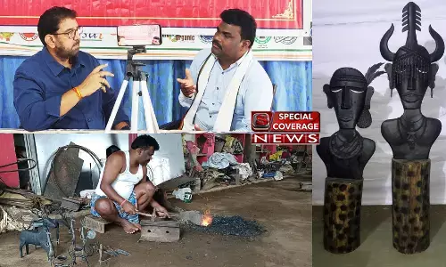 VIDEO : बस्तर के बेचारे लोहार, हुए संवैधानिक हथौड़े के शिकार, पुरस्कार प्राप्त लौह शिल्पी तीजू राम बघेल ने सुनाई व्यथा VIDEO : बस्तर के बेचारे लोहार, हुए संवैधानिक हथौड़े के शिकार, पुरस्कार प्राप्त लौह शिल्पी तीजू राम बघेल ने सुनाई व्यथा