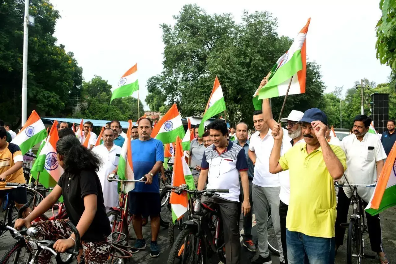 एनटीपीसी  की साइकिल तिरंगा रैली एनटीपीसी  की साइकिल तिरंगा रैली
