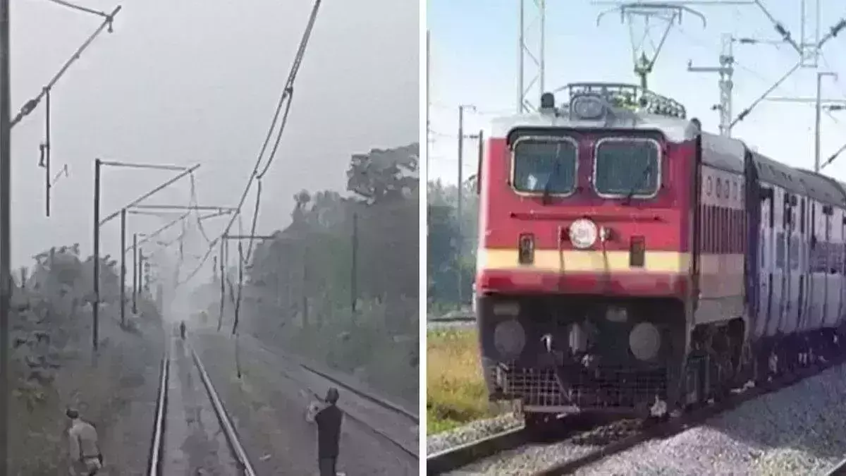 मेरठ में रेलवे ट्रेक पर वायर टूटने से कई ट्रेने हुई लेट जानें...