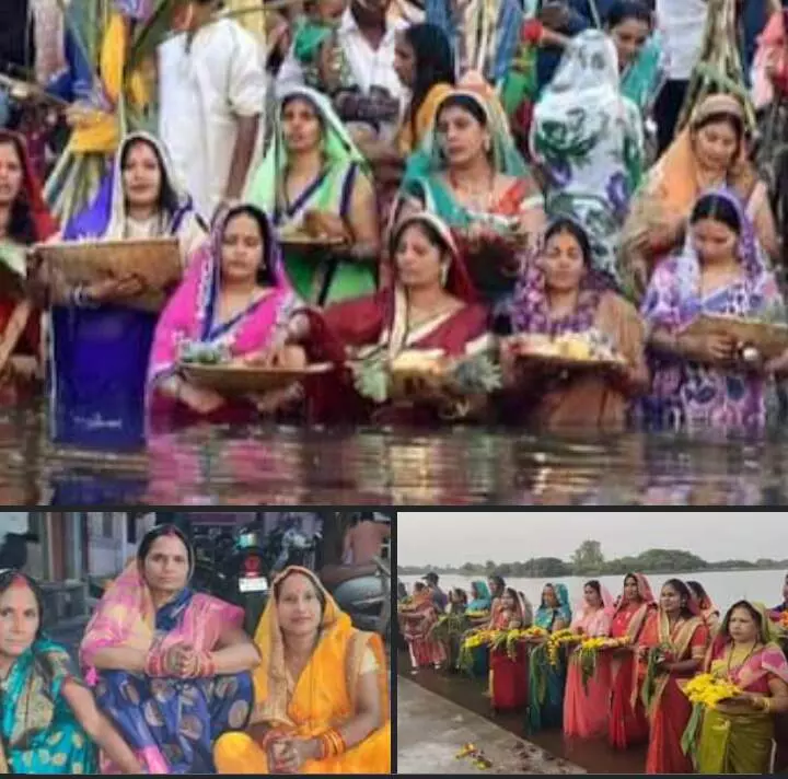 शहर से लेकर गावों तक में छठ महापर्व की रही धूम,व्रतियों ने अस्ताचलगामी सूर्य को दिया अर्घ्य शहर से लेकर गावों तक में छठ महापर्व की रही धूम,व्रतियों ने अस्ताचलगामी सूर्य को दिया अर्घ्य