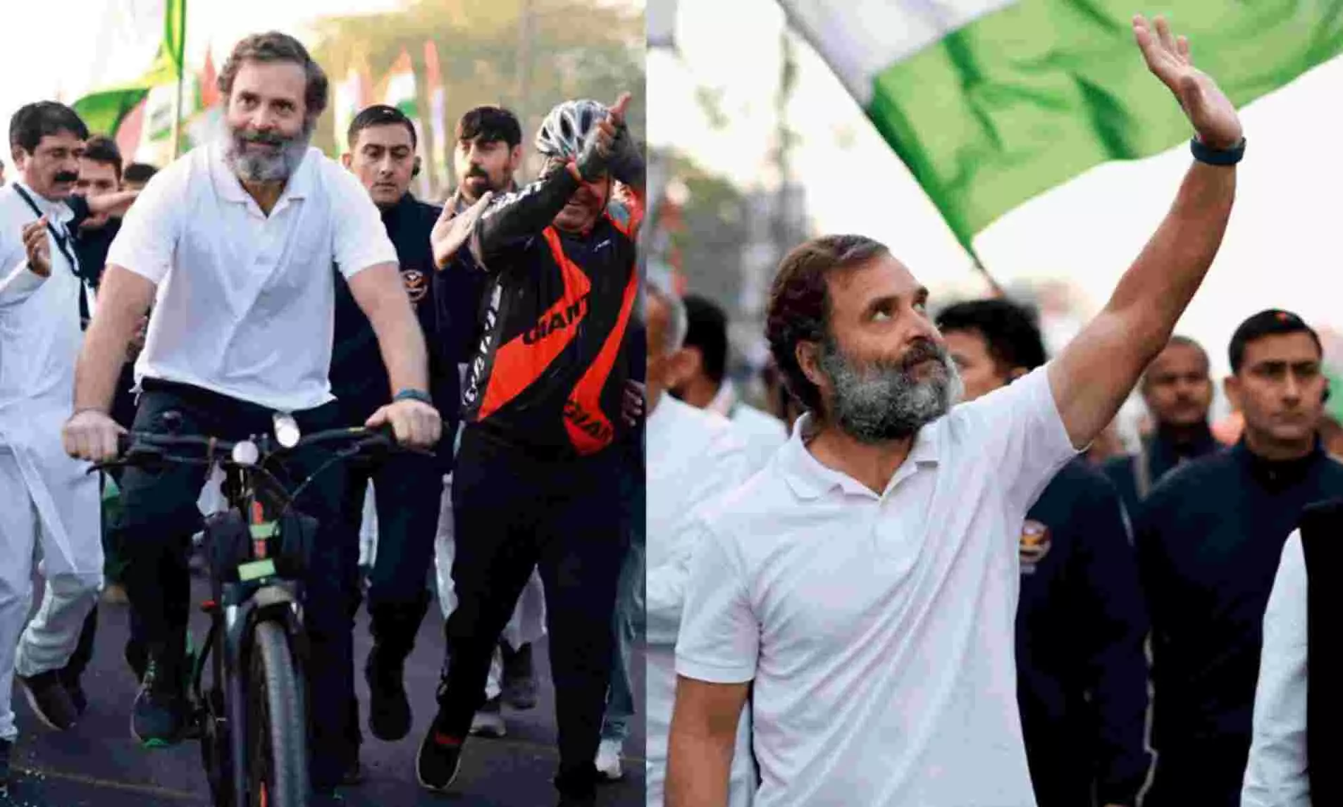 Bharat Jodo Yatra : भारत जोड़ो यात्रा में बुलेट के बाद साइकिल की सवारी करते दिखे राहुल गांधी