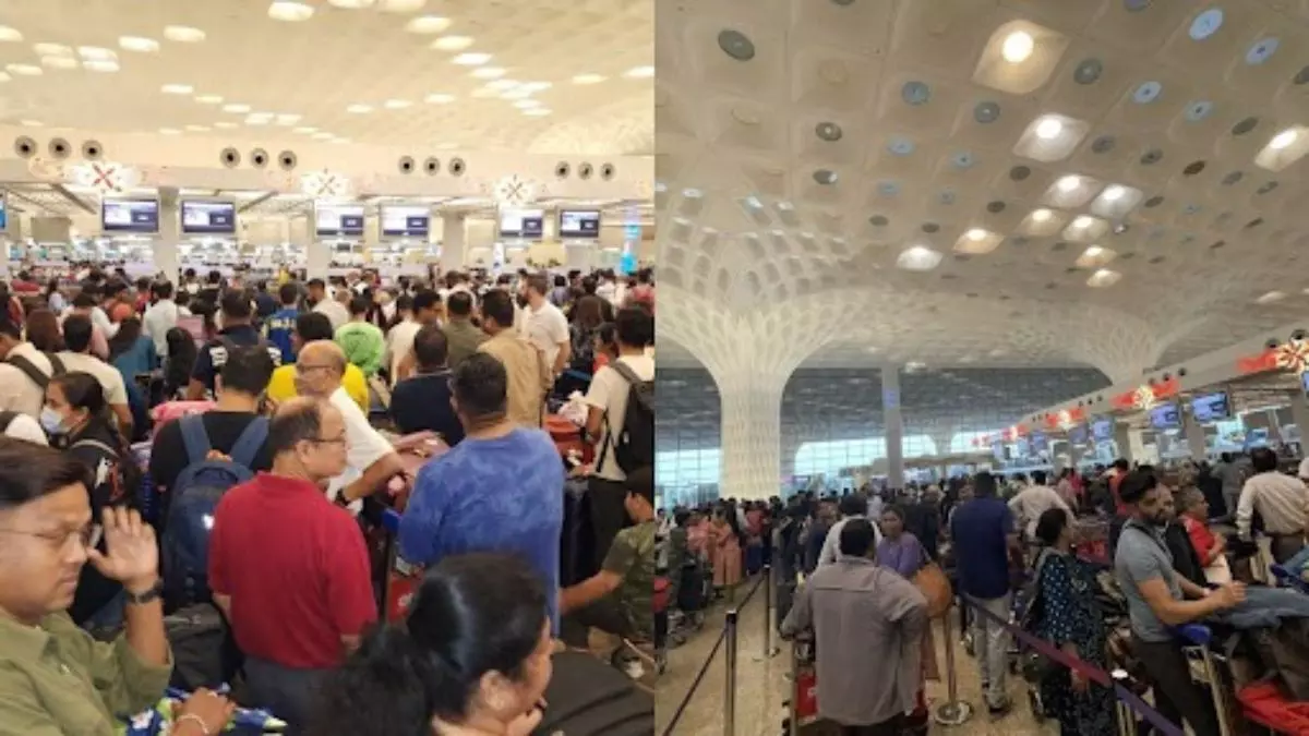 Mumbai Airport : मुंबई एयरपोर्ट पर मची अफरा-तफरी, कंप्यूटर सिस्टम क्रैश होने से यात्रियों की लगी भीड़