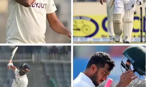 चौथी पारी में बांग्लादेश के खिलाफ 145 चेज करते हुए भारत ने 45 रनों पर 4 विकेट गंवा दिए चौथी पारी में बांग्लादेश के खिलाफ 145 चेज करते हुए भारत ने 45 रनों पर 4 विकेट गंवा दिए