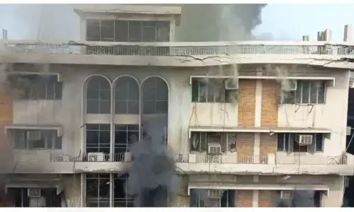 दिल्ली रोशनारा रोड सब्जी मंडी इलाके में जयपुर गोल्डन ट्रांसपोर्ट की बिल्डिंग आग लगने के बाद धराशाई हो गई, देखें वीडियो