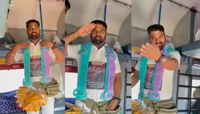 भारतीय रेलवे के ट्रेन वेंडर का वीडियो हुआ वायरल, वीडियो में नजर आए मोदी जी की चाय और योगी जी का काढ़ा बेचते हुए