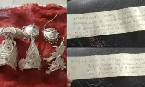 चोर ने मंदिर में चोरी किए गहने 9 साल बाद वापस लौटाए, जुर्माने के साथ एक चिठ्ठी भी छोड़ी, वजह पढ़कर हैरान रह जाएंगे! चोर ने मंदिर में चोरी किए गहने 9 साल बाद वापस लौटाए, जुर्माने के साथ एक चिठ्ठी भी छोड़ी, वजह पढ़कर हैरान रह जाएंगे!