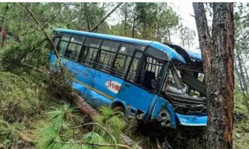 हिमाचल प्रदेश: मंडी में 40 से अधिक यात्रियों को ले जा रही बस खाई में गिरी हिमाचल प्रदेश: मंडी में 40 से अधिक यात्रियों को ले जा रही बस खाई में गिरी