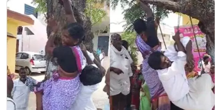 तंत्र-मंत्र के शक में जोड़े को पेड़ से बांधा, ग्रामीणों ने की पिटाई तंत्र-मंत्र के शक में जोड़े को पेड़ से बांधा, ग्रामीणों ने की पिटाई