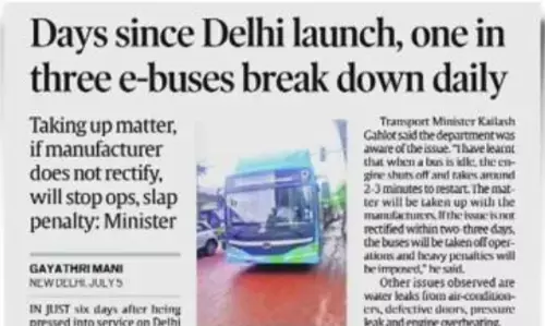 दिल्ली परिवहन मंत्री ने बस खराब होने पर e bus निर्माताओं को लगाई फटकार
