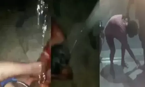 बीमार व्यक्ति पर पेशाब करता शख्स कैमरे में कैद, आरोपी गए पकड़े,सहयोगी फरार