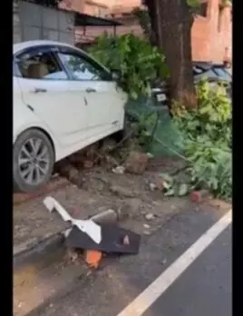 चंडीगढ़ के सेक्टर 46 में नशे में धुत आदमी ने वकील की गाड़ी पर चढ़ा दी कार