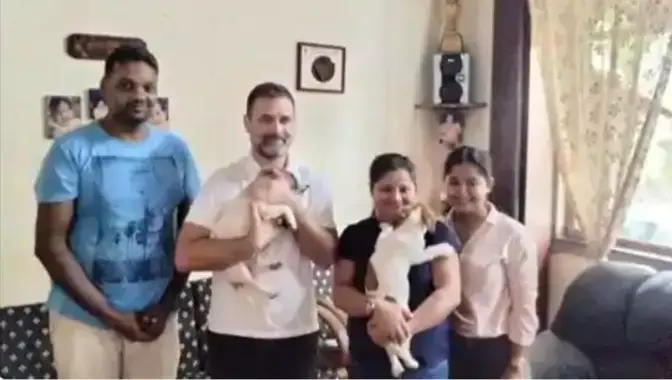 गोवा के निजी दौरे पर राहुल गांधी, एक कुत्ते के साथ आए घर