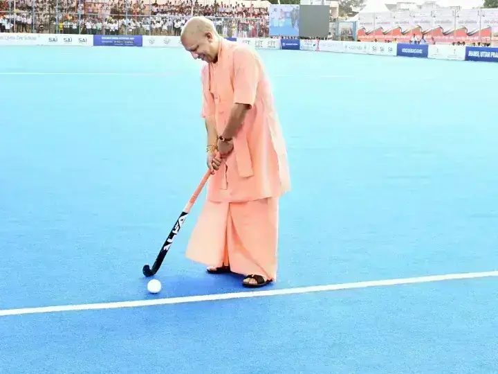 Former CM taunts CM Yogi video playing hockey Former CM taunts CM Yogi video playing hockey