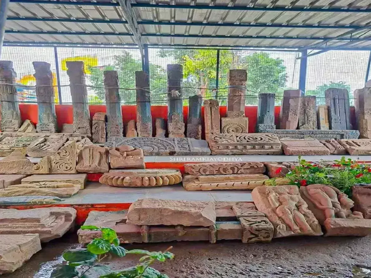 Remains of ancient temple found during excavation at Ramjanmabhoomi Remains of ancient temple found during excavation at Ramjanmabhoomi