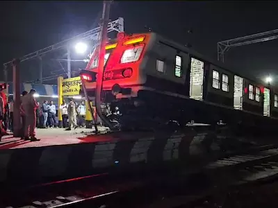 Train accident in Mathura, the train left the track and climbed on the platform