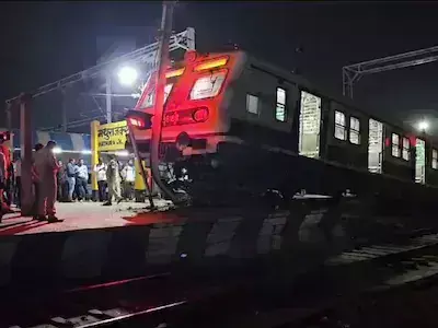 Train accident in Mathura, the train left the track and climbed on the platform