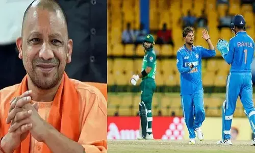 Team India defeated Pakistan in the World Cup match, CM Yogi congratulated the team Team India defeated Pakistan in the World Cup match, CM Yogi congratulated the team