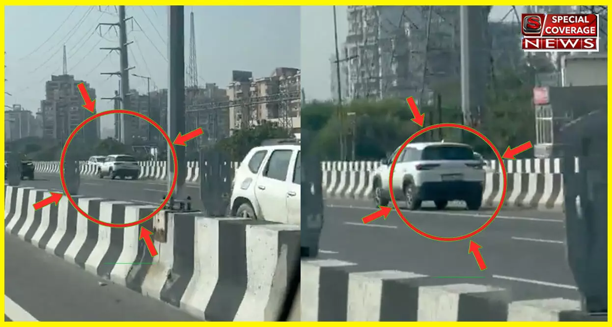 गाज़ियाबाद के दिल्ली मेरठ एक्सप्रेस-वे पर पांच KM रॉन्ग साइड दौड़ी कार गाजियाबाद पुलिस ने काटा 7 हजार का चालान!