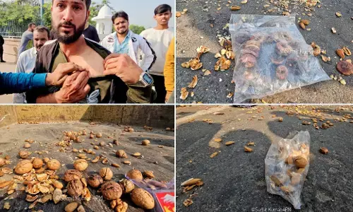 लखनऊ में कश्मीरी युवकों से मारपीट; नगर निगम की टीम ने ड्राईफ्रूट्स छीनकर सड़क पर फेंके, वीडियो वायरल