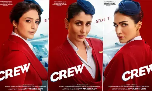 The Crew: द क्रू से सामने आया करीना-तब्बू और कृति का पोस्टर, एयर होस्टेस के लुक में जचीं तीनों हसीनाएं