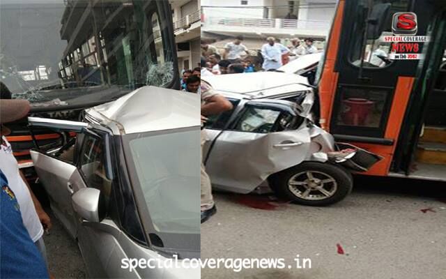 बेकाबू बस ने मारी आधा दर्जन गाडियों को टक्कर, कुछ तो. बेकाबू बस ने मारी आधा दर्जन गाडियों को टक्कर, कुछ तो.