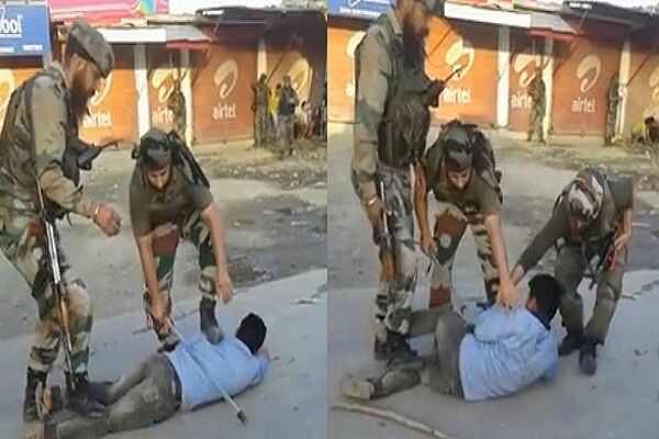 सेना के जवानों ने की पत्थरबाज की जमकर पिटाई, वीडियो हुआ वायरल