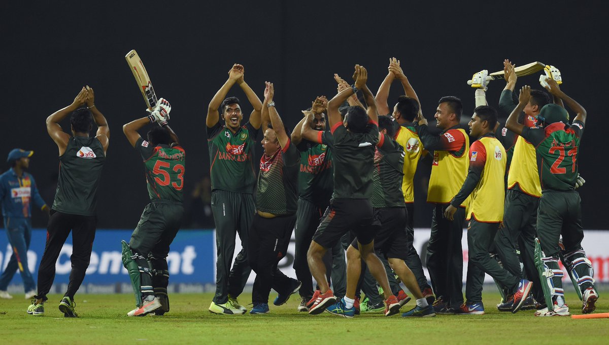 बांग्लादेश-श्रीलंका मैच में हुई शर्मनाक घटना, आपस में भिड़ गए खिलाड़ी, देखें वीडियो