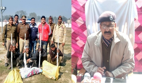 कासगंज पुलिस की बड़ी सफलता, गंगा की कटरी में चल रही अवैध शस्त्रों की फैक्टरी पकड़ी, चार अपराधियों को किया गिरफ्तार