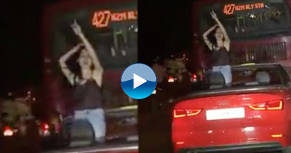 दिल्ली की सड़कों पर खुली कार में लड़की का डांस वीडियो हुआ वायरल