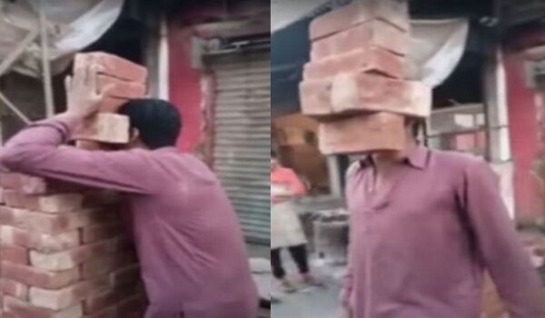 अनोखा हुनर तो देखिए, दांतों से एक नहीं बल्कि 6 ईंट उठाकर चलता है ये शख्स अनोखा हुनर तो देखिए, दांतों से एक नहीं बल्कि 6 ईंट उठाकर चलता है ये शख्स