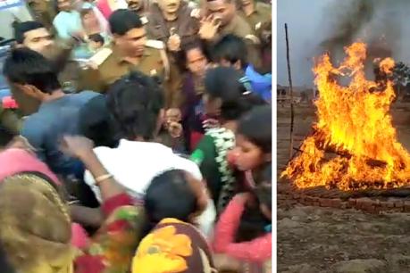 वाराणसी में जमीन के विवाद पर भड़के ग्रामीण, पुलिस पर किया पथराव