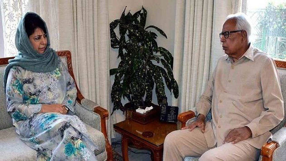 महबूबा मुफ़्ती और राज्यपाल एन एन वोहरा