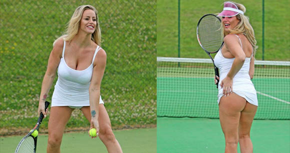 जानिए, टेनिस कोर्ट पर आखिर इस मॉडल ने क्यों उठा दी अपनी स्कर्ट
