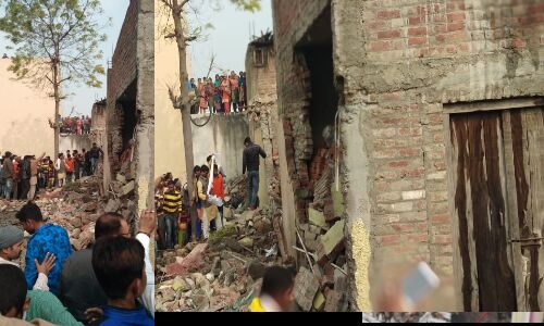 आतिशबाजी में हुए विस्फोट से उड़ गया घर की छत, आसपास के कई मकान भी गिरे, एक की मौके पर मौत आतिशबाजी में हुए विस्फोट से उड़ गया घर की छत, आसपास के कई मकान भी गिरे, एक की मौके पर मौत