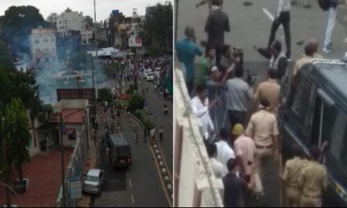 सुरत में रैली के दौरान हिंसा, पुलिस कर्मियों को छोड़ेना पड़ा आंसू गैस के गोले सुरत में रैली के दौरान हिंसा, पुलिस कर्मियों को छोड़ेना पड़ा आंसू गैस के गोले