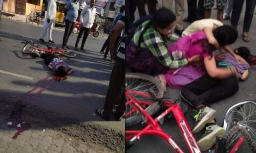 हरदोई : टैंकर ने साइकिल सवार लड़की को मारी टक्कर, मौके पर ही मौत