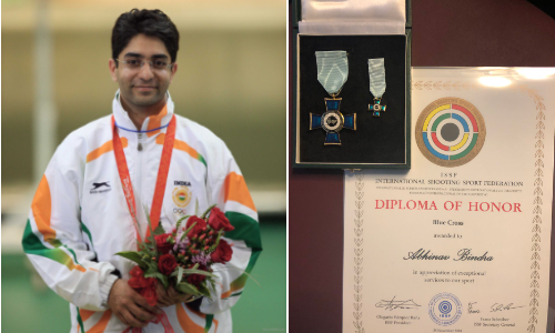 विश्व चैम्पियन निशानेबाज अभिनव बिंद्रा को मिला ISSF का सबसे बड़ा पुरस्कार ब्लू क्रास विश्व चैम्पियन निशानेबाज अभिनव बिंद्रा को मिला ISSF का सबसे बड़ा पुरस्कार ब्लू क्रास