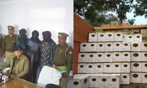 गाजियाबाद पुलिस ने 16 लाख रुपए कीमत की अवैध शराब की बरामद, ट्रक में थी 230 पेटी, दो गिरफ्तार