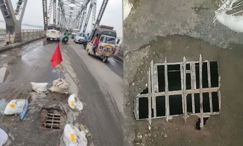 बिहार : लूट-खसोट ने खस्ताहाल कर दिया राजेन्द्र पुल को, कई जगह टूटने से खुली पोल