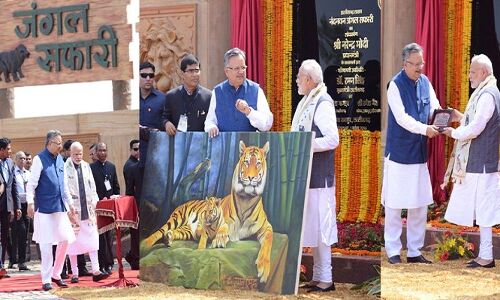 प्रधानमंत्री नरेन्द्र मोदी ने नंदन वन जंगल सफारी का किया लोकार्पण