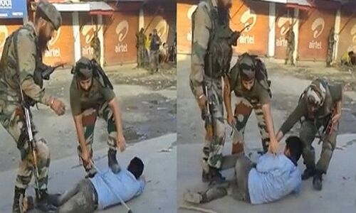 सेना के जवानों ने की पत्थरबाज की जमकर पिटाई, वीडियो हुआ वायरल