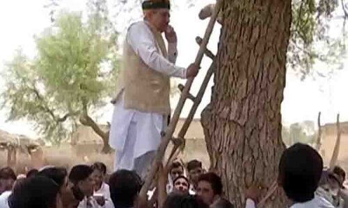 लोगों की शिकायत सुन पेड़ पर चढ़ गए मोदी सरकार के मंत्री, जानें फिर क्या हुआ