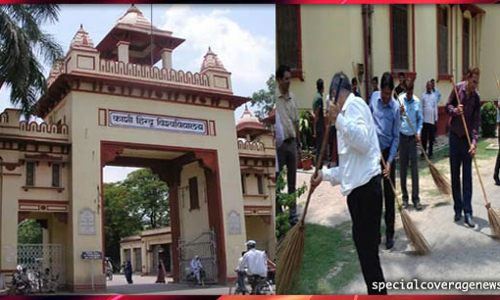 बीएचयू में पंद्रह दिवसीय स्वच्छता पखवाड़ा के तहत चल रहा सघन सफाई अभियान
