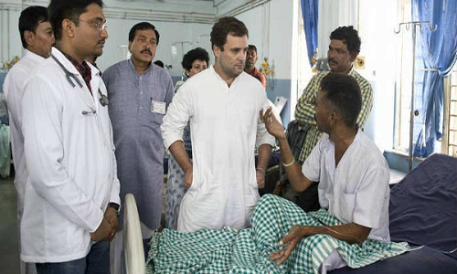 एनटीपीसी हादसे में 27 मजदूरों की मौत, घायलों का जायज़ा लेने अस्पताल पहुंचे राहुल गांधी