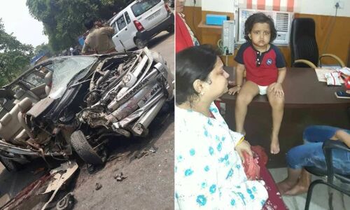 कार और बस की आमने-सामने भिडंत, 14  घायल