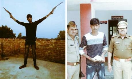 तमंचा लहराना पड़ा महंगा, कासगंज पुलिस ने भेजा जेल